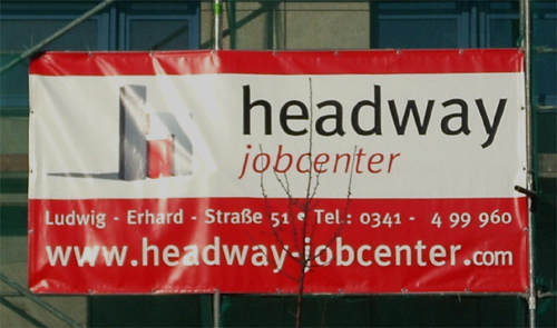 „headway Jobcenter“ Außenwerbung